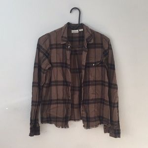 Olive Colored Plaid Top